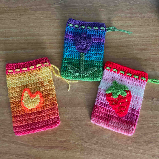 Crocheted Drawstring Pouches