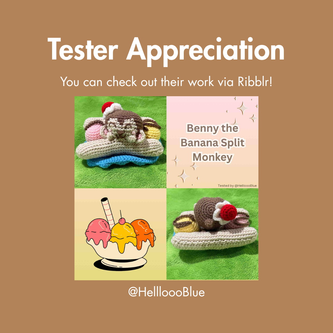 Benny The Banana Split Monkey Crochet Pattern (PDF Download)
