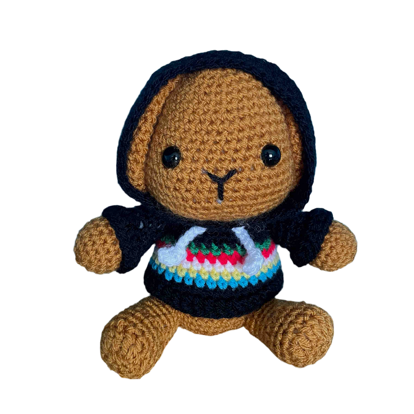 Disability Rainbow Hoodie Bunny Amigurumi Plush