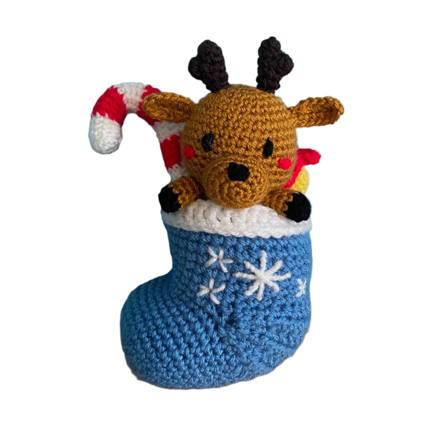 Reindeer In A Stocking Amigurumi Plush