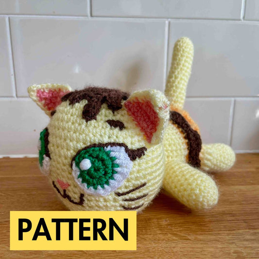 Vanilla Ice Cream Cat Crochet Pattern (PDF Download)